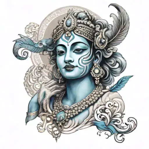 lord krishna sleeve tattoo tattoo design idea