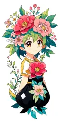 floral pokemon tattoo design idea