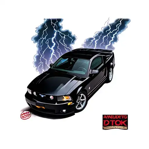 2003 ford mustang with thunder storm tattoo design idea