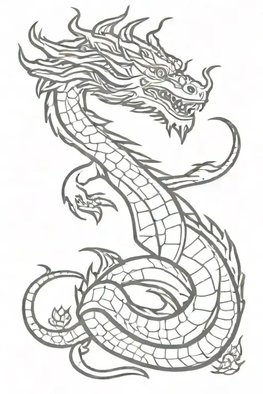 Khmer naga dragon tattoo design idea