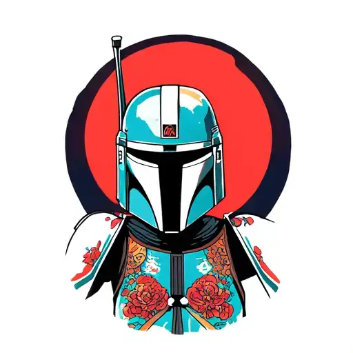 starwars female mandalorian tattoo design idea