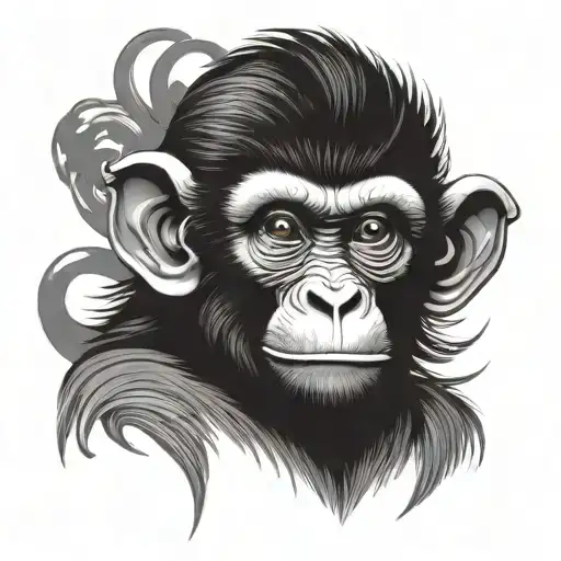 monkey in Japanese style tattoo tattoo design idea