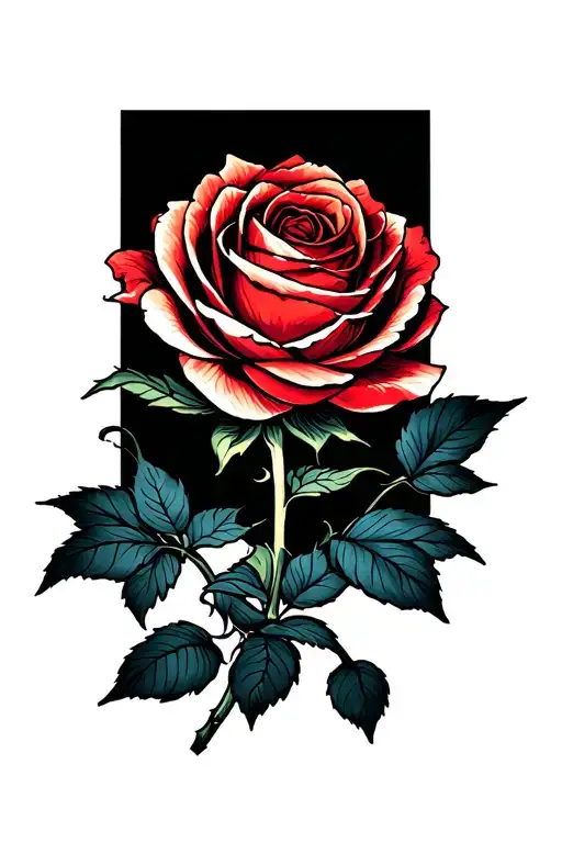 Burning Rose tattoo design idea