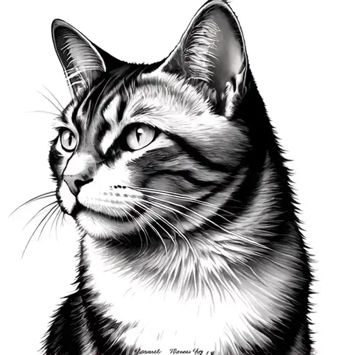 Cat Memorial tattoo design idea