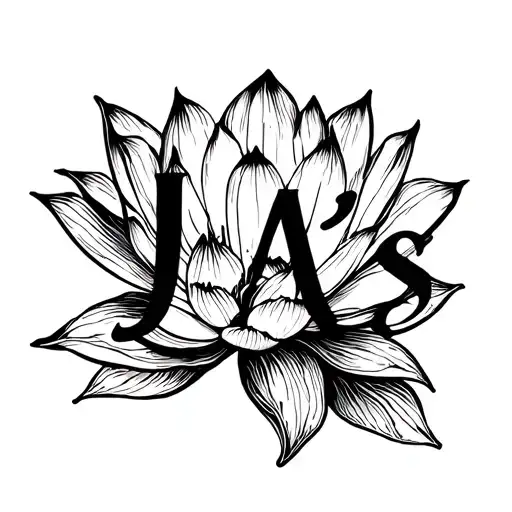 "LA's " lotus flower lilly wrapped evenly tattoo design idea