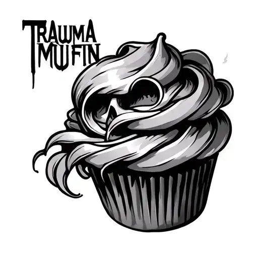 trauma muffin tattoo design idea