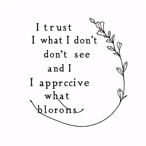 • “I trust what I don’t see and I appreciate what blooms.” tattoo design idea