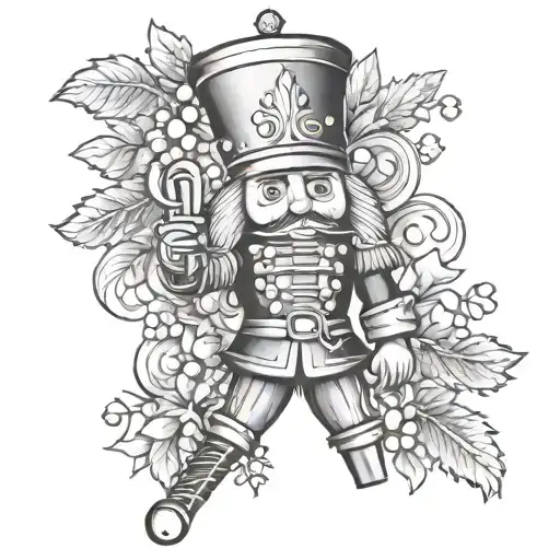 christmas nutcracker tattoo design idea