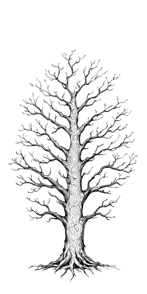 dedication family tree tattoo design idea