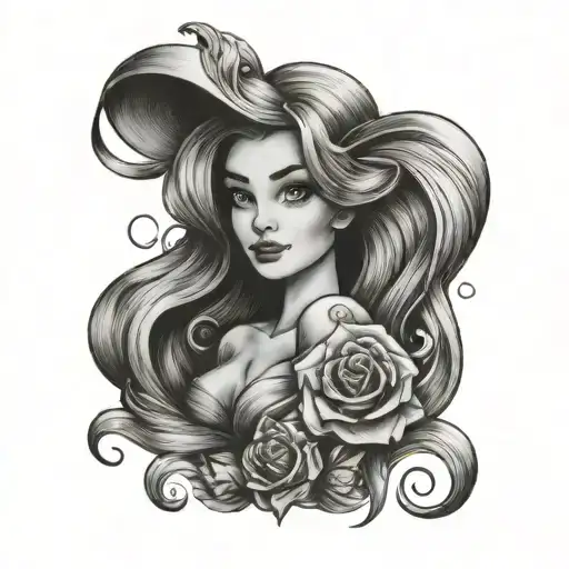 disney Arielle tattoo design idea