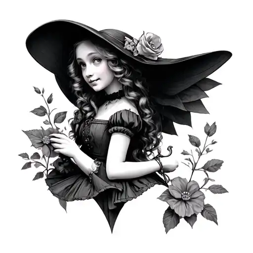 Dark Alice In Wonderland tattoo design idea