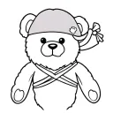 pirate teddy bear tattoo design idea