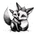Little Prince hugging fox tattoo design idea