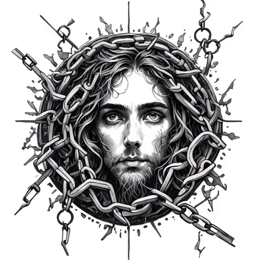 spiritual family light knowledge alchemy broken chain tattoo design idea