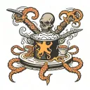 ocotopus cooking tattoo design idea