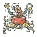 ocotopus cooking tattoo design idea