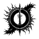tree of Gondor mixed with Elden ring erdtree symbol fine line detail tattoo design idea