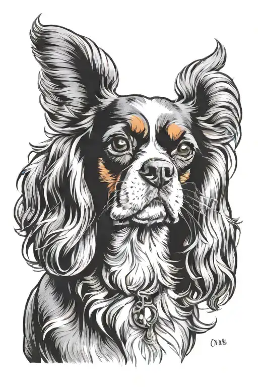 Cavalier King Charles Spaniel tattoo design idea