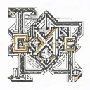 overlapping letters tattoo design idea