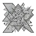 overlapping letters tattoo design idea
