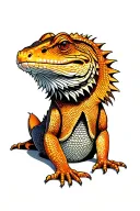 bearded dragon lounging tattoo design idea