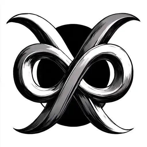 Infinity sign, N in the left circle V in the right  tattoo design idea