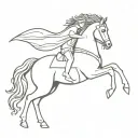 Alexander the Great on a horse tattoo design idea