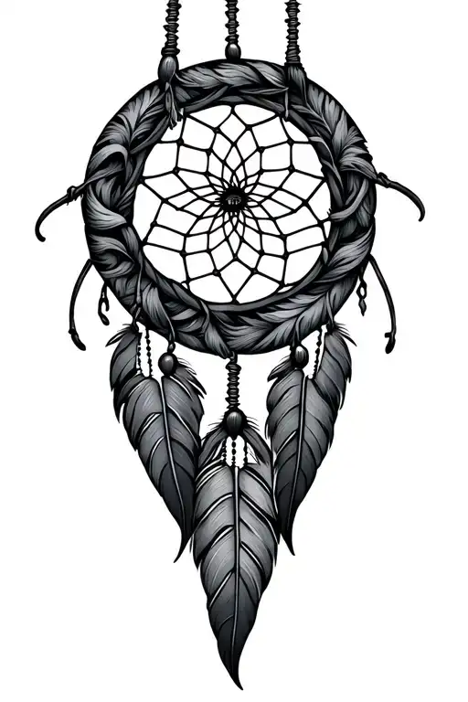 dream catcher entangled in a beautiful tattoo design idea