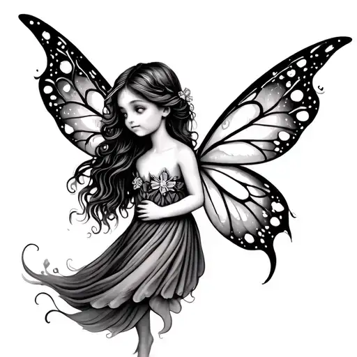 fairy tattoo to represent my 2 year old daughter tattoo design idea