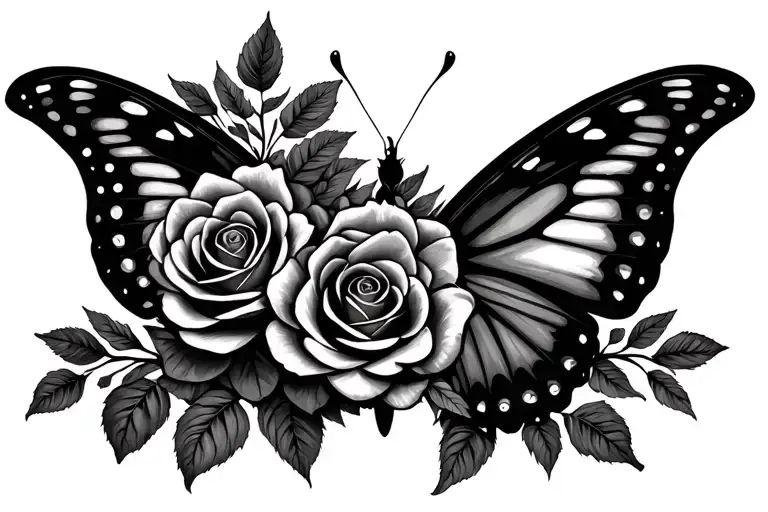 semi colon butterfly with roses proverbs 3:15 tattoo design idea