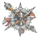 crusades and space themed tattoo tattoo design idea