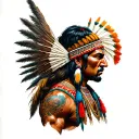 Indian warrior tattoo design idea