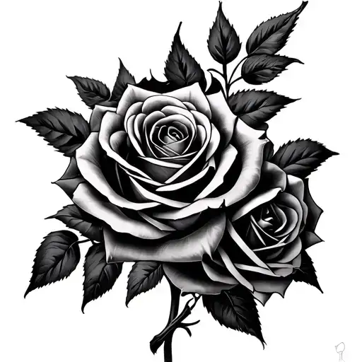 marilyn manson roses intertwined tattoo design idea