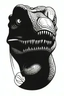 dino cartoon character tattoo design idea