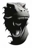 dino cartoon character tattoo design idea