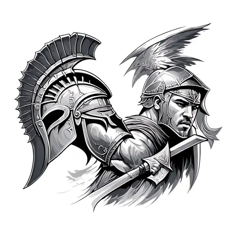 Spartan warrior tattoo design idea