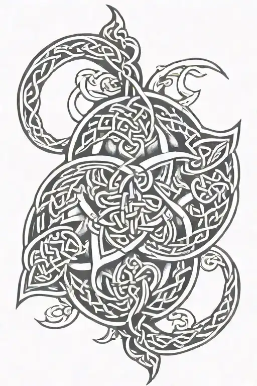 Celtic knotwork intertwined tattoo design idea