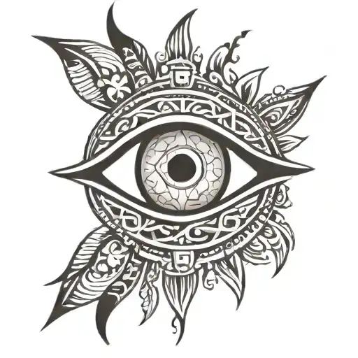 tribal eye inside tattoo design idea