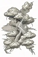 lightning storm clouds tattoo design idea