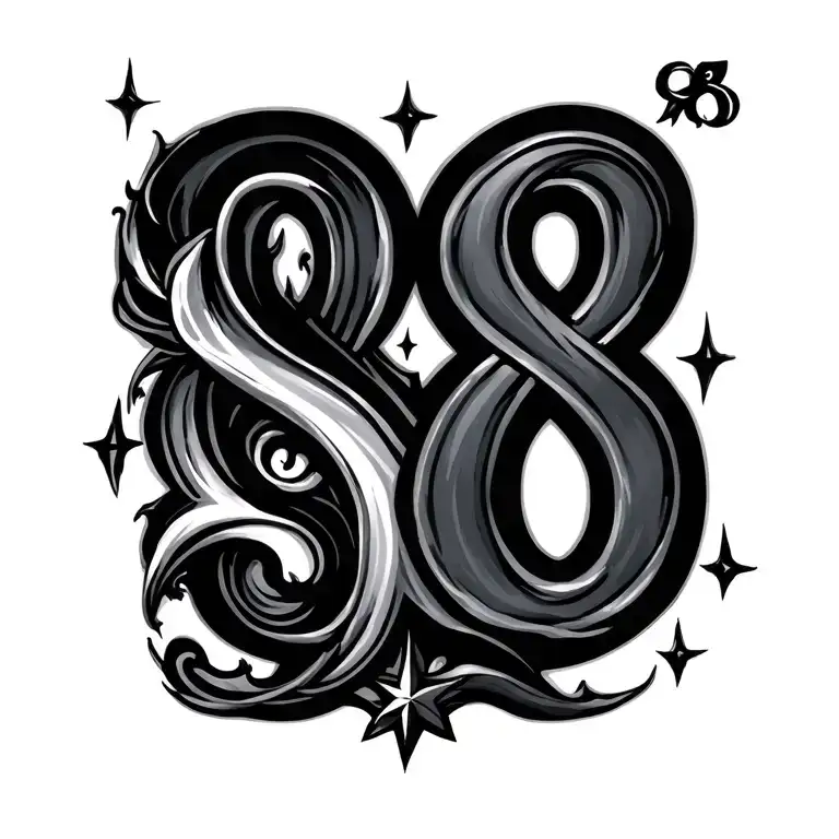 number 8 point 8 Northstar tattoo design idea