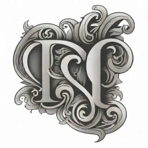 parents letters initials  GT and kids initials incorporated  TL  tattoo design idea