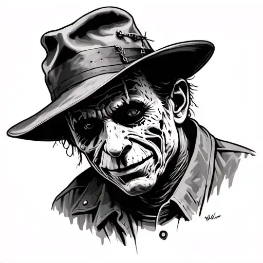 Freddy Krueger and Elm Street sign tattoo design idea