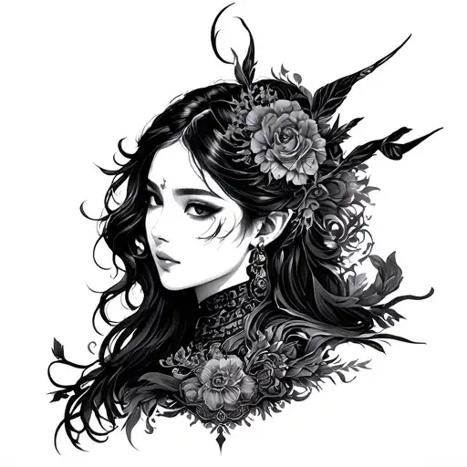 希臘神話中的幸運女神 Tyche（提克） tattoo design idea