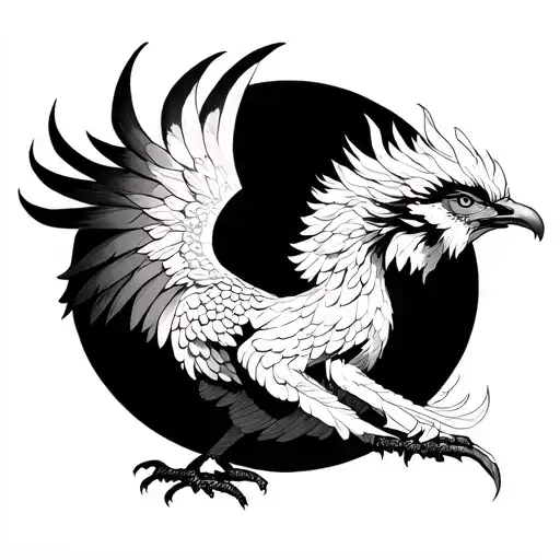 Simurgh tattoo design idea