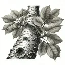 aspen tree growing tattoo design idea