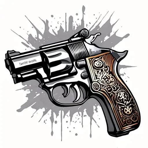 Gangster Gun tattoo design idea