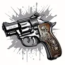 Gangster Gun tattoo design idea