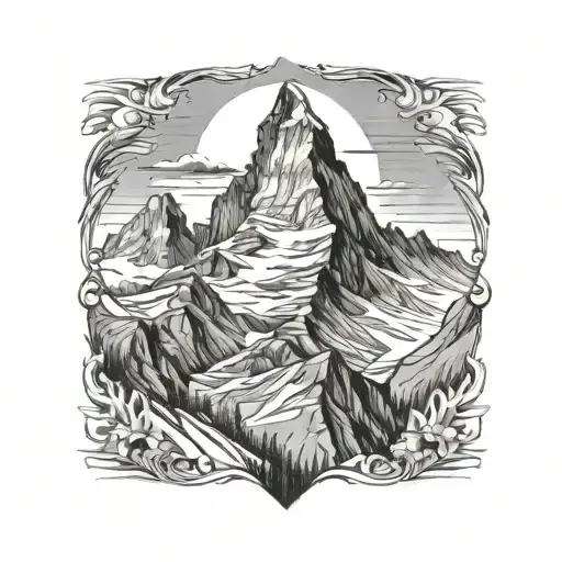 matterhorn mountain peak tattoo design idea