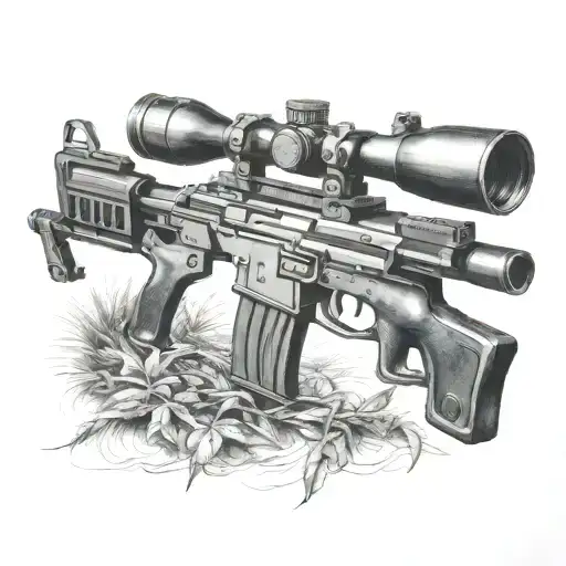 sniper rifle tattoo design idea