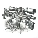 sniper rifle tattoo design idea